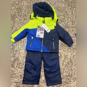 NWT snow suit toddler 2T blue and green